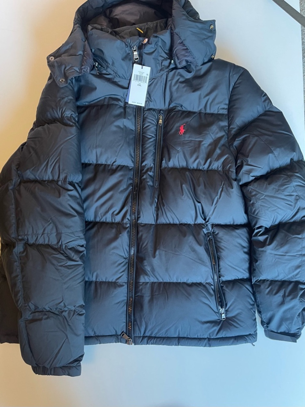 Polo by Ralph Lauren Navy Puffer Jacket with Red Pony Logo